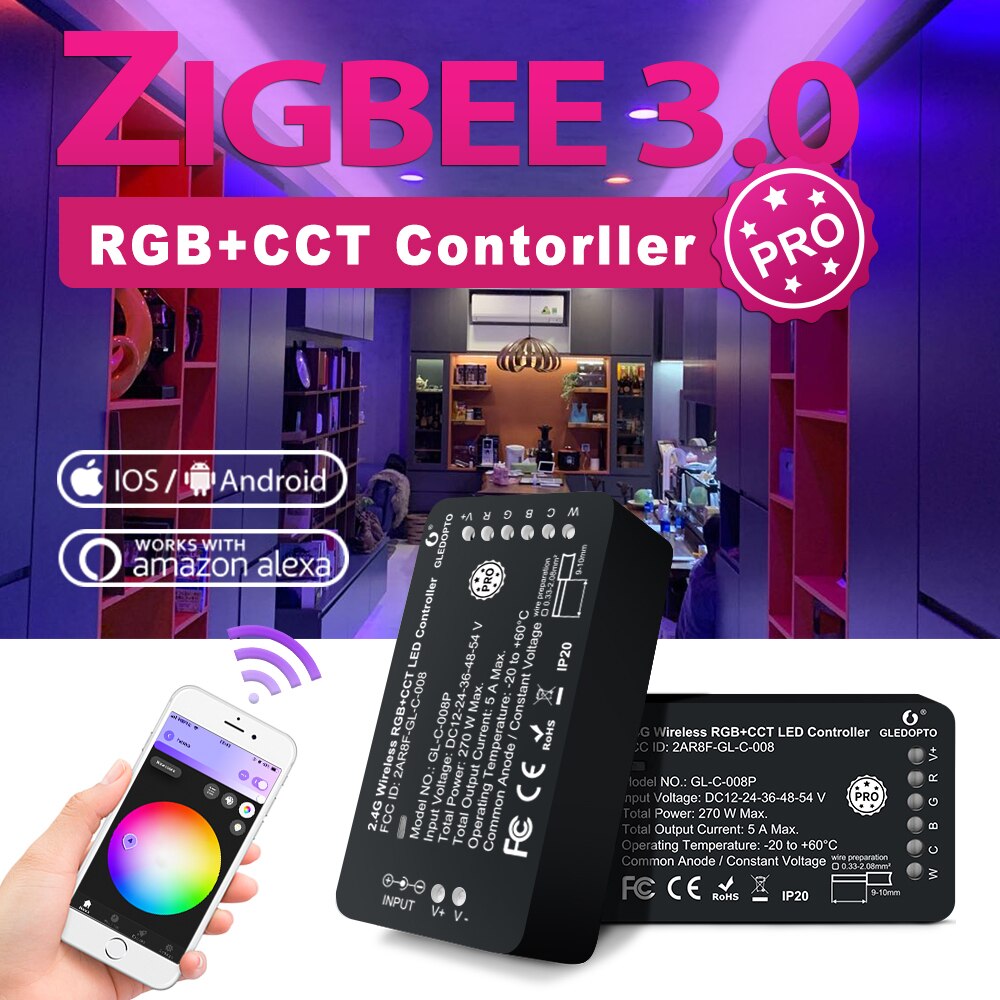 GLEDOPTO ZigBee 3.0 RGBCCT LED Ʈ Ʈѷ P..